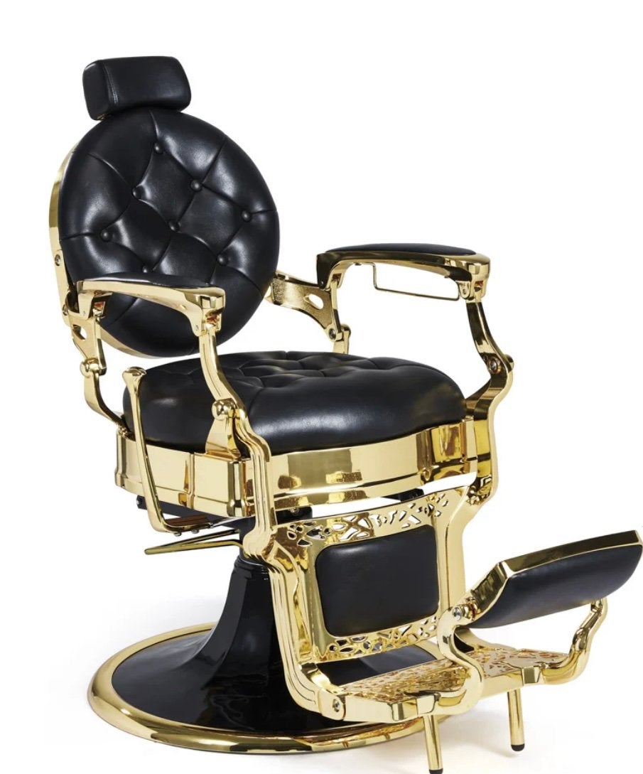 Luxe goudkleurige kappersstoel - Vintage stijl, Antiek en Kunst, Ophalen