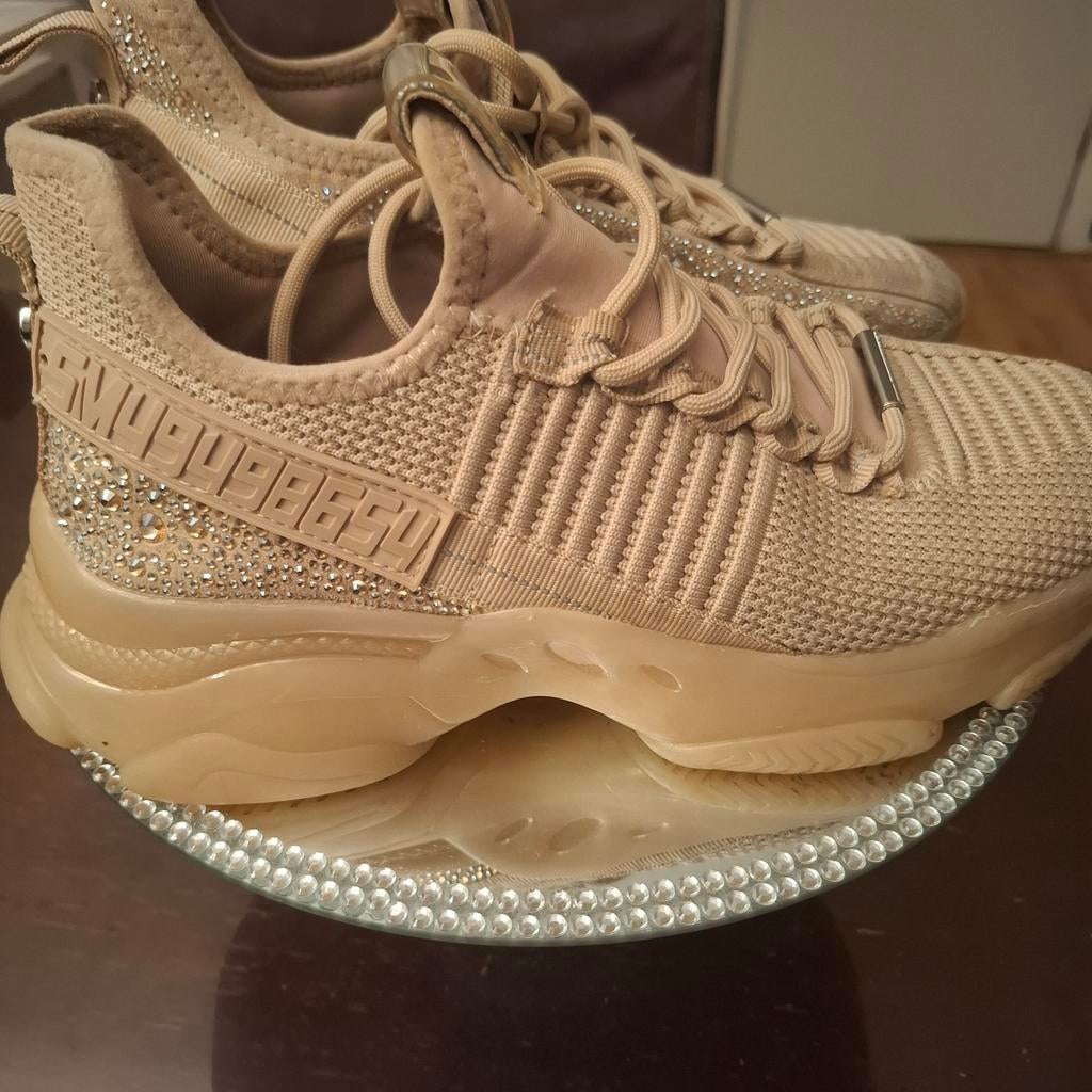 Steve Madden Maxima Sneakers Beige met Strass, Beige, Steve Madden, Ophalen of Verzenden, Sneakers of Gympen