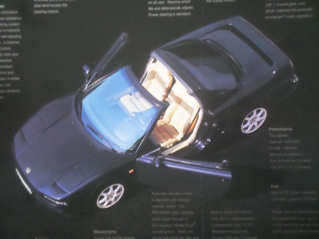 Honda NSX 1995 & Targa Brochure, Ophalen of Verzenden, Zo goed als nieuw, Honda