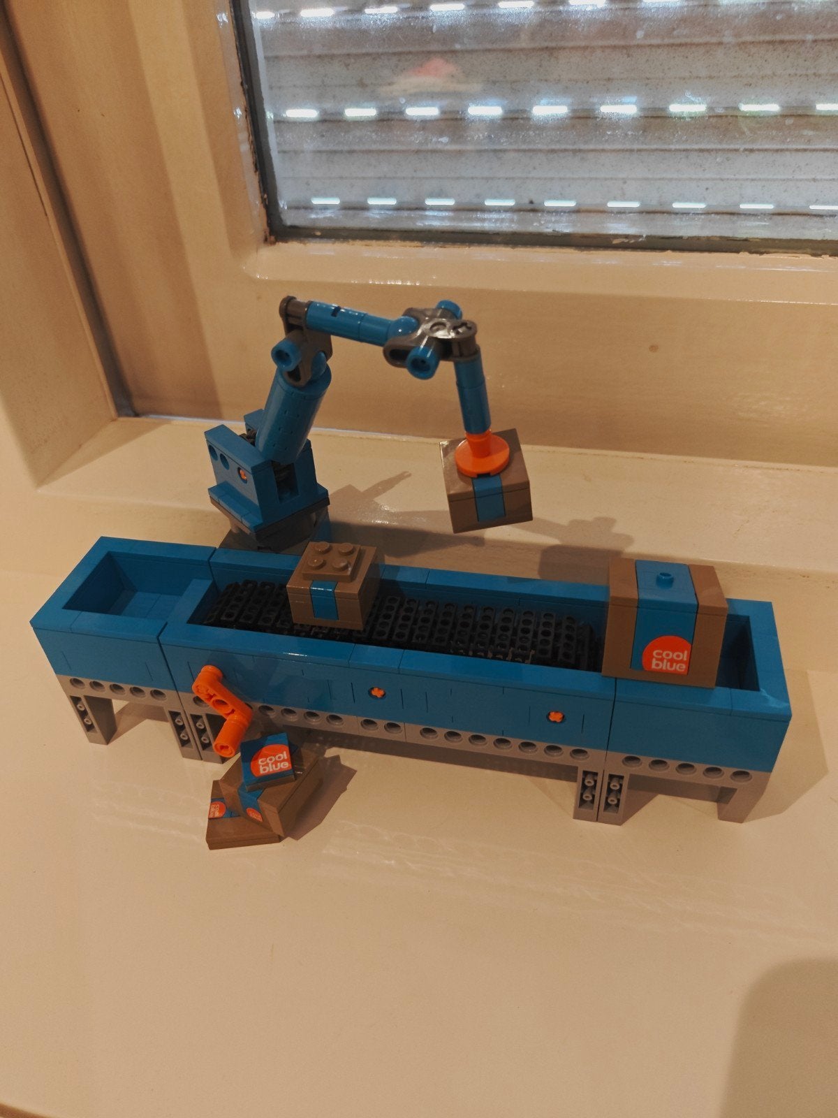 Lego Coolblue Transportband met Robotarm, Gebruikt, MOC (eigen creatie), Overige thema's, Lego