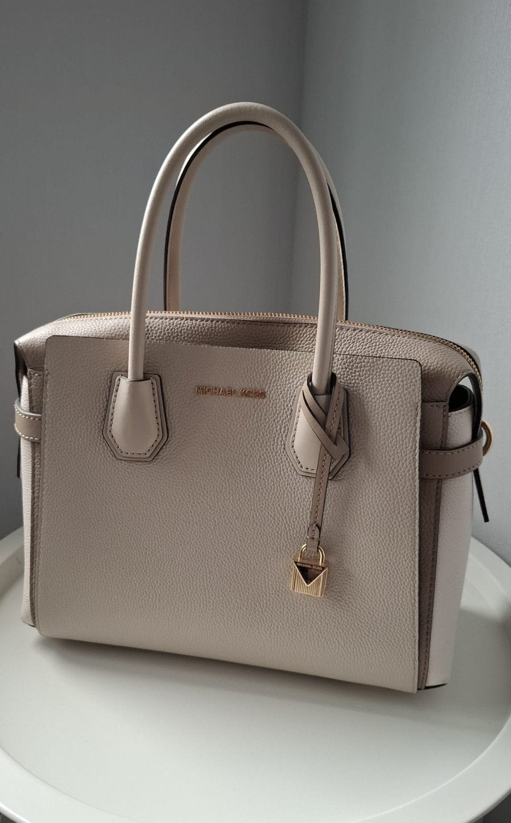 Michael kors tas Mercer medium , middelgroot, beige, Ophalen of Verzenden, Gebruikt, Beige, Handtas