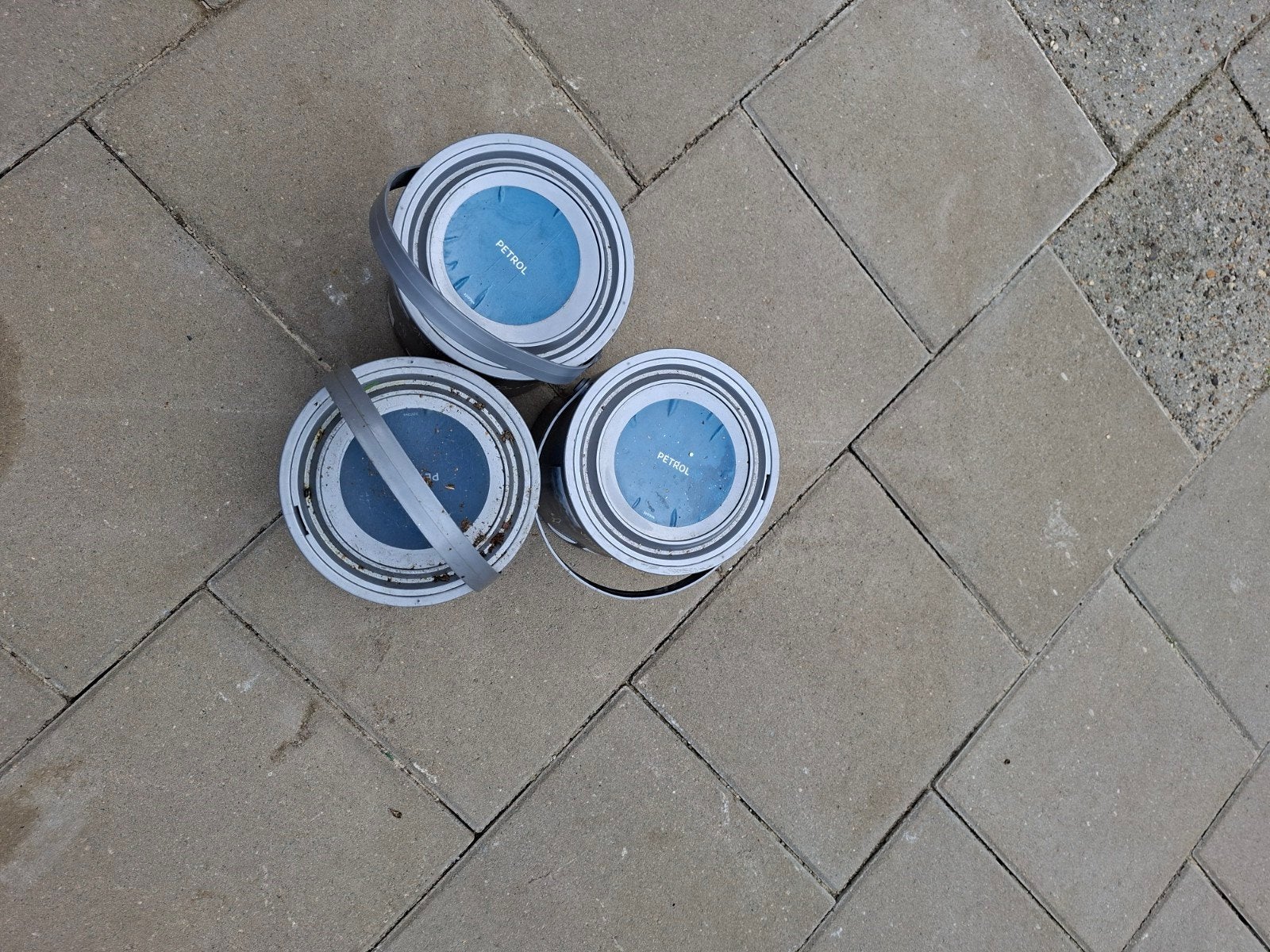 3 nieuwe potten muurverf - Petrol kleur, Ophalen, Nieuw, Blauw, Verf
