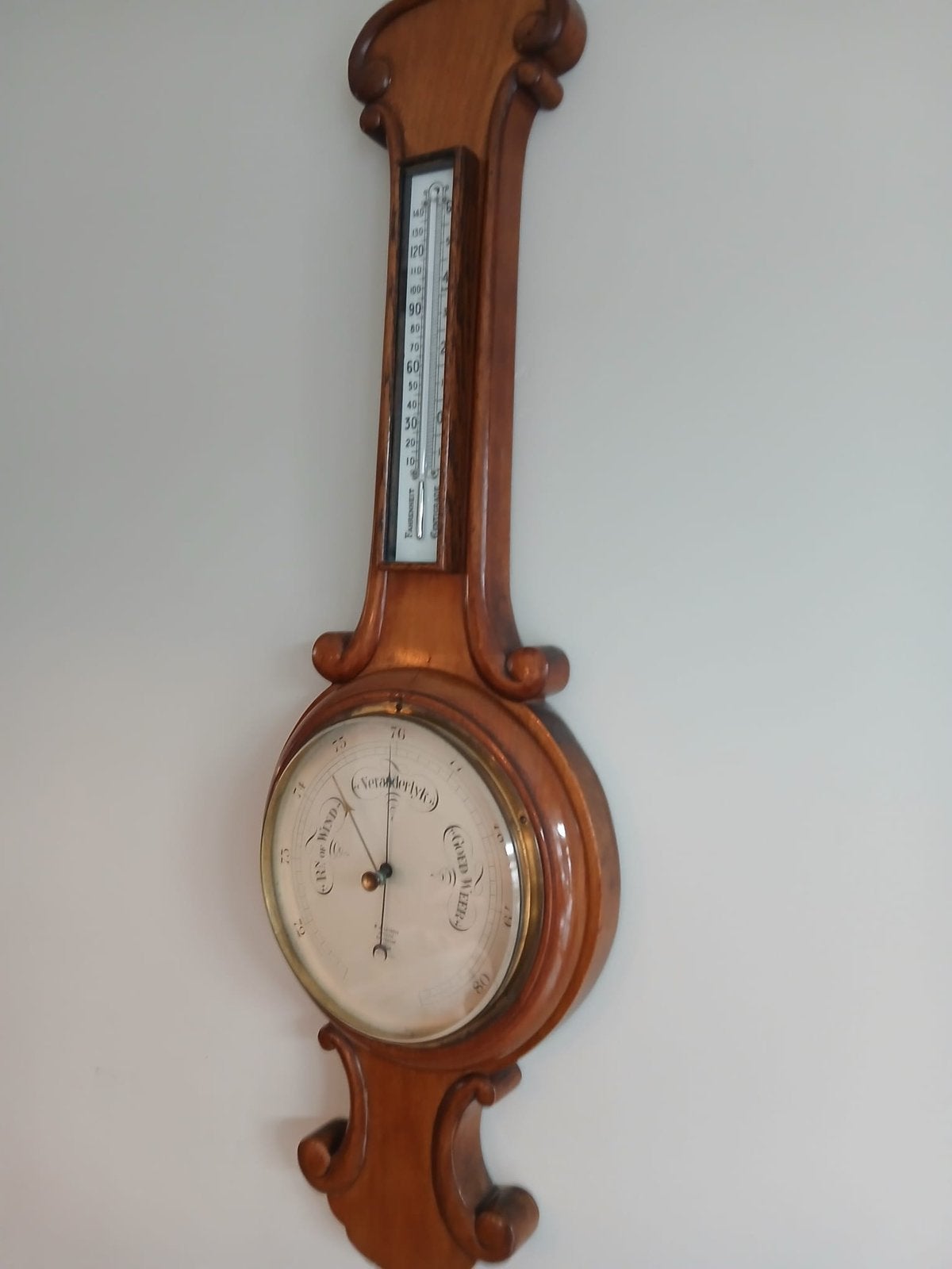 Antiek Engelse Barometer/thermometer, Ophalen