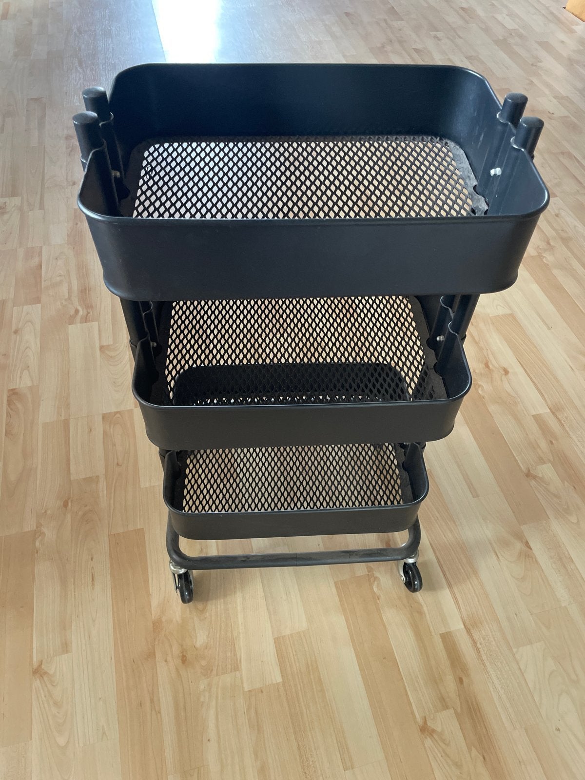 IKEA RÅSKOG roltafel, zwart, 35x45x78 cm, Ophalen, Gebruikt
