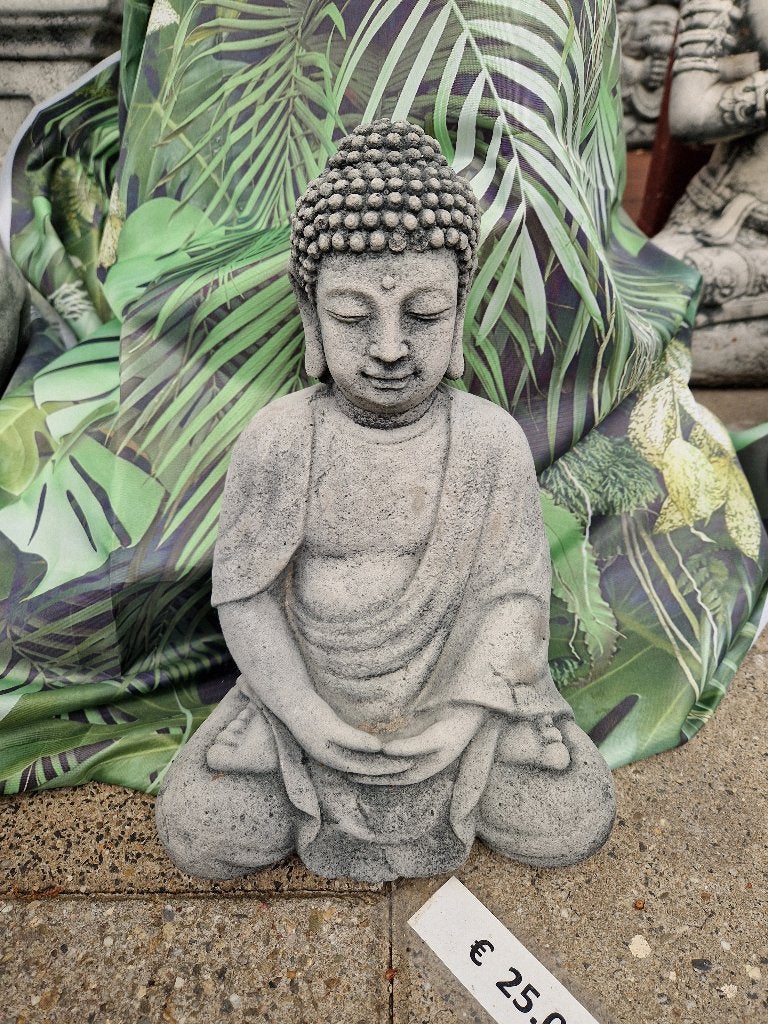 Zittende Boeddha in Lotus houding 30x20 cm NU 15% Korting, Tuin en Terras, Tuinbeelden, Ophalen, Nieuw, Beton, Overige typen
