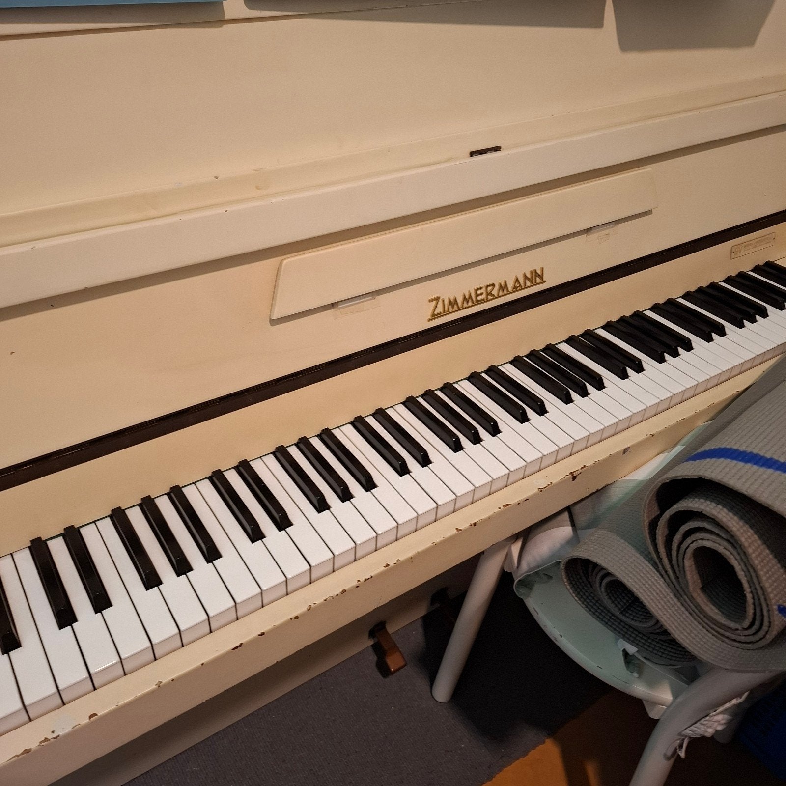 Gratis Zimmerman Piano (gestemd), Ophalen, Gebruikt, Wit