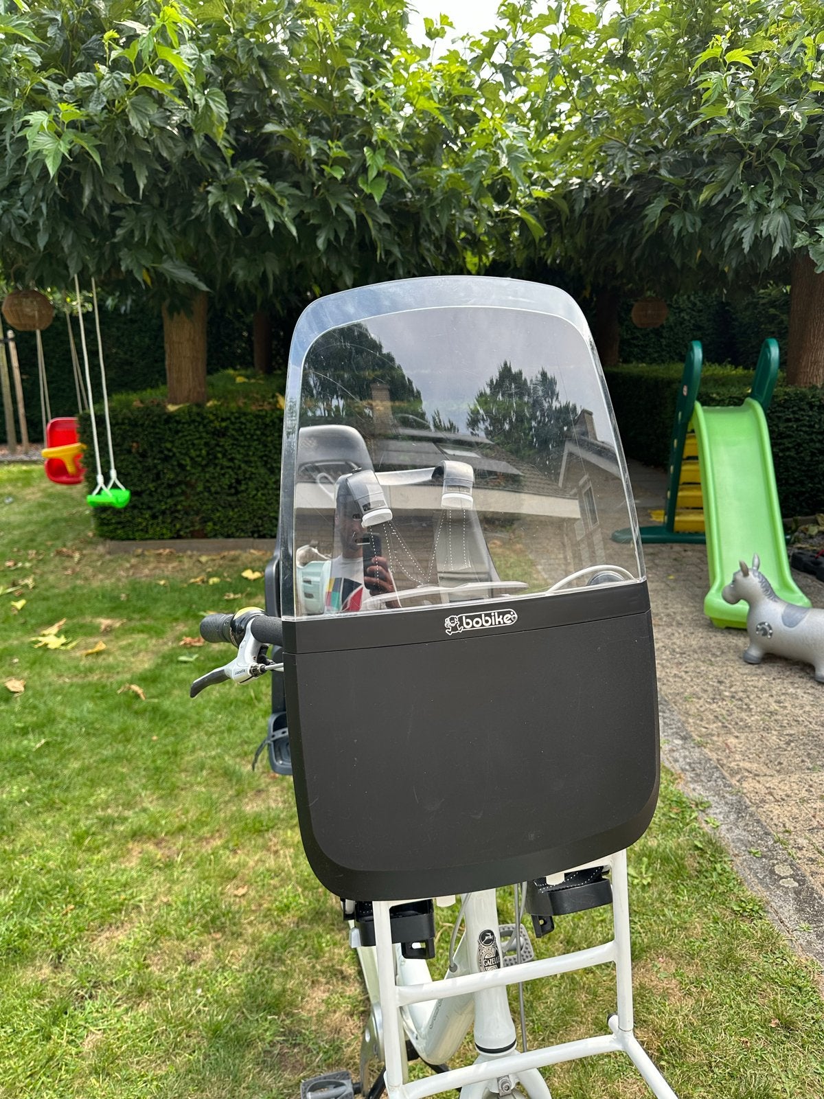 Bobike voorzitje / fietsstoeltje met windscherm, Ophalen, Gebruikt, 0 t/m 13 kg, Voorzitje