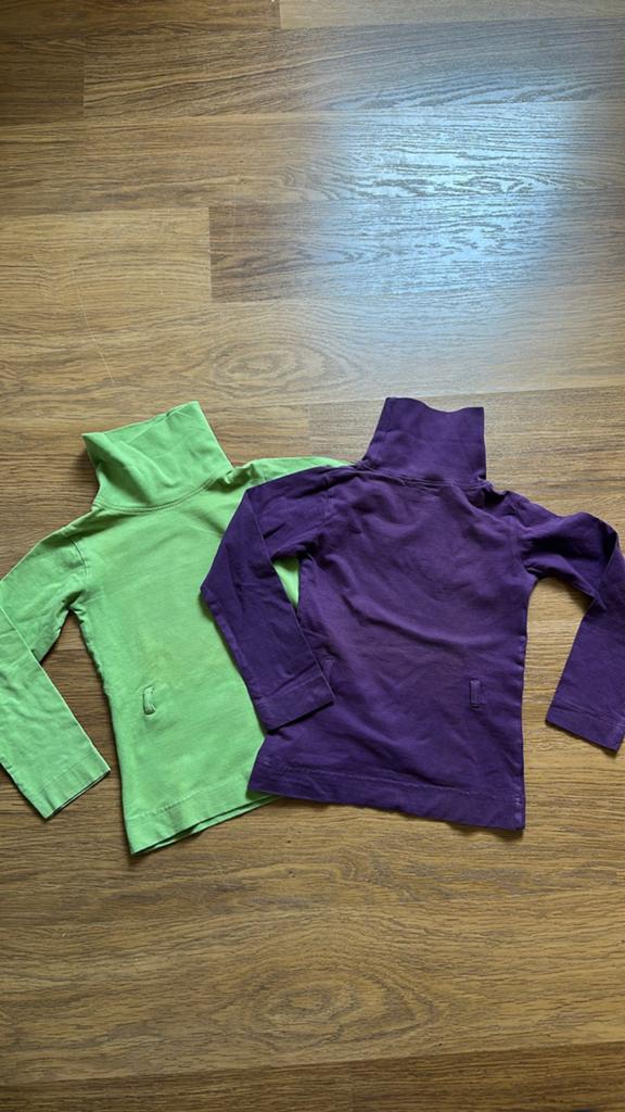 2x Coltrui Kinderen Maat 110/116 - Groen & Paars, Ophalen of Verzenden, Gebruikt, Meisje, Shirt of Longsleeve