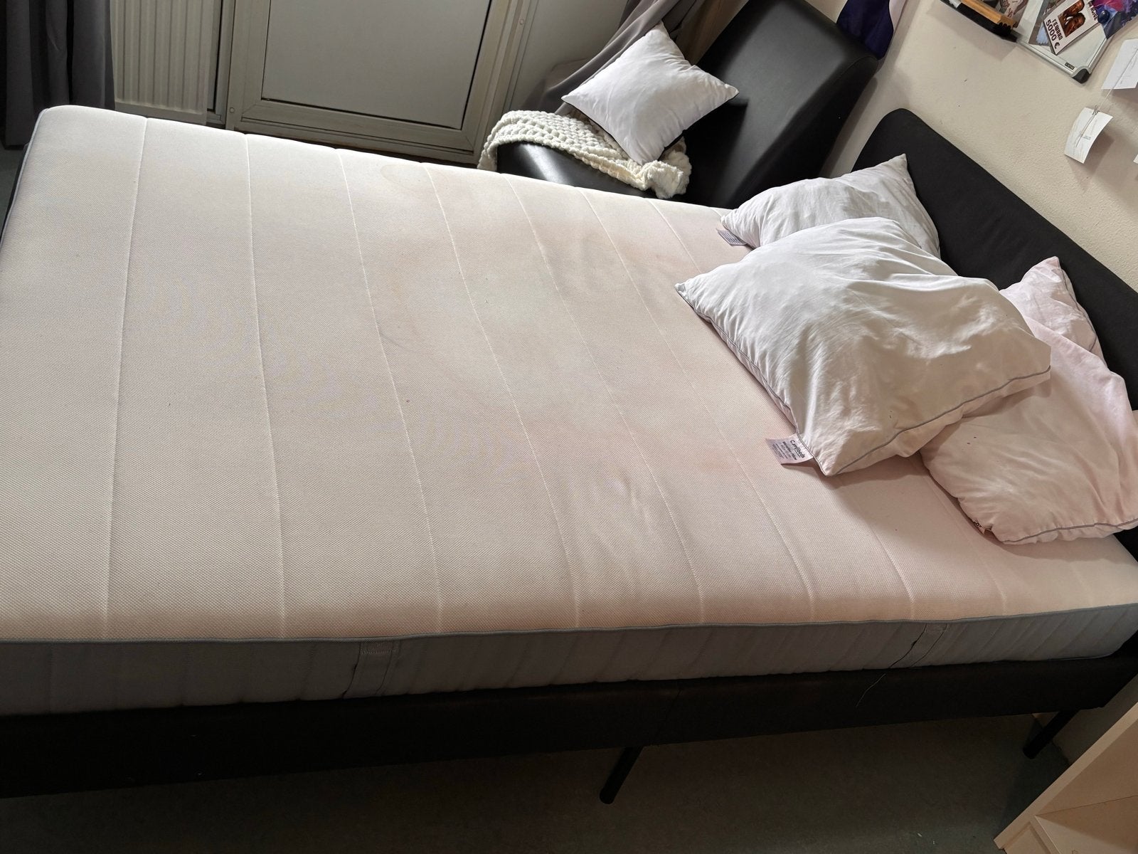 Ikea bed en matras (spoed), Ophalen, Gebruikt, Zwart, Tweepersoons