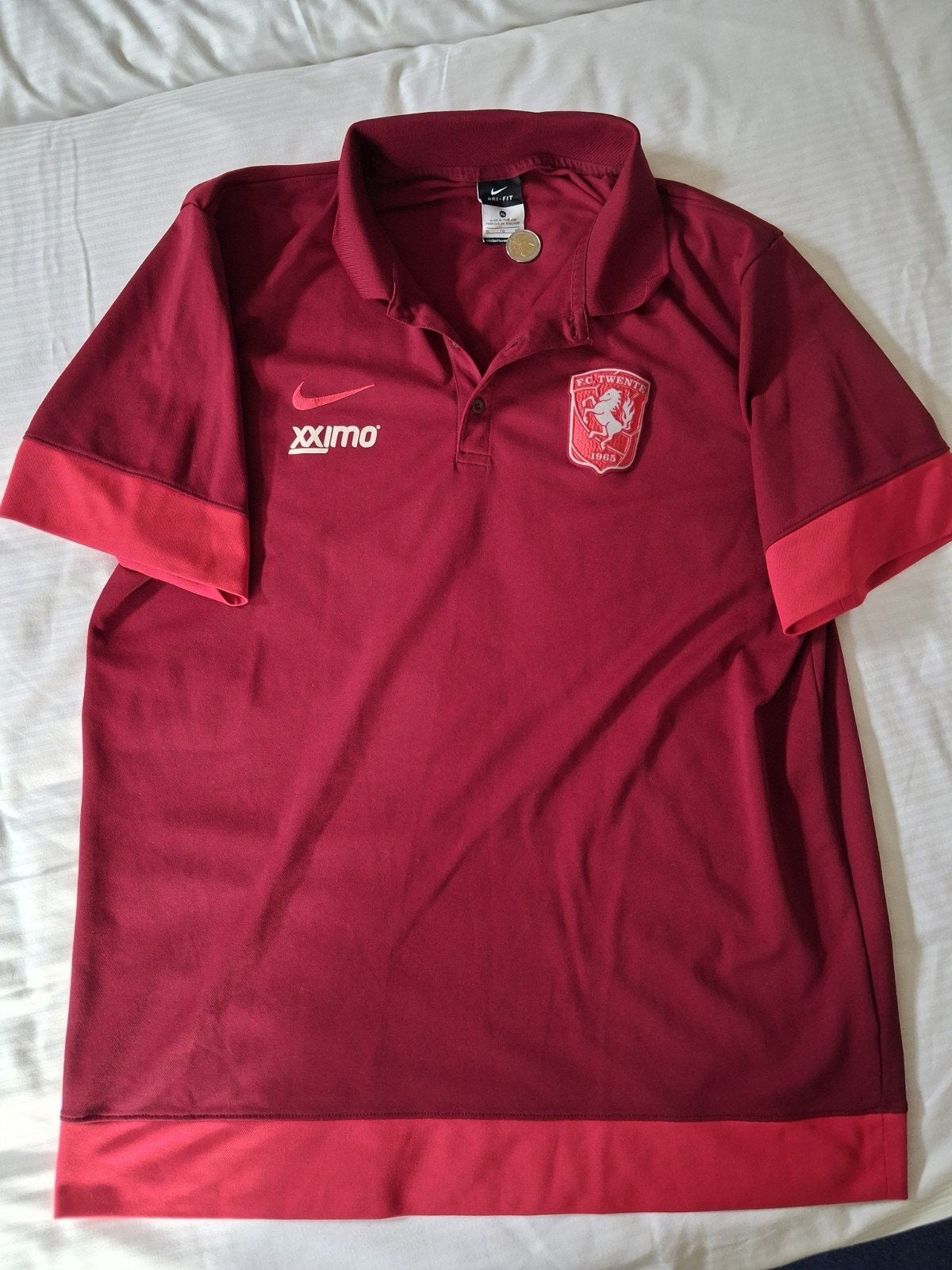 FC Twente enschede spelers polo shirt xl, Kleding | Heren, Ophalen of Verzenden, Zo goed als nieuw, Maat 56/58 (XL), Rood