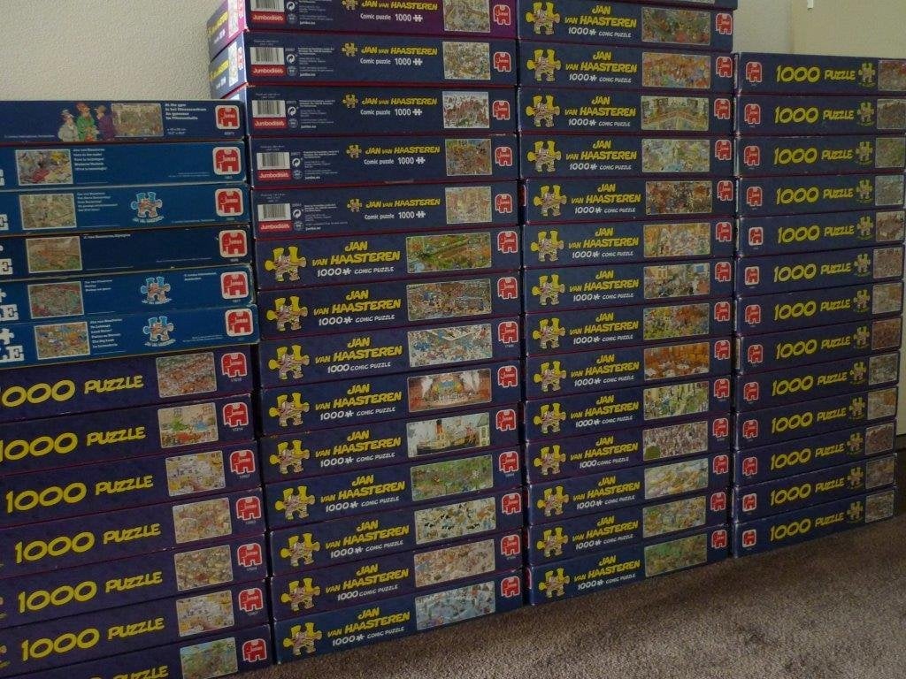 Heel veel Jan van Haasteren puzzels 1000 stukjes COMPLEET!, Ophalen of Verzenden, 500 t/m 1500 stukjes, Zo goed als nieuw, Legpuzzel