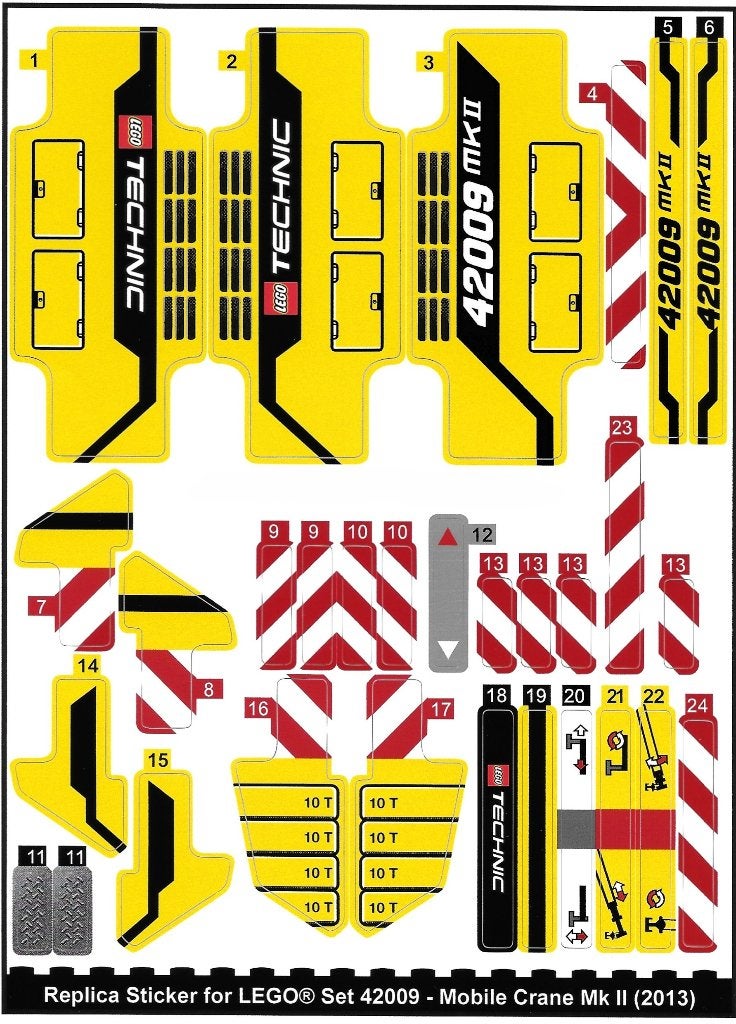 Stickervel voor Lego 42009 Mobile Crane MKII Nieuw, Ophalen of Verzenden, Nieuw, Overige merken