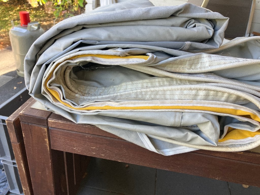 Caravan luifel doek, Ophalen, Gebruikt