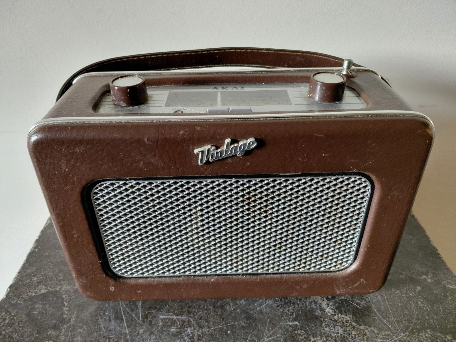 Akai APR200BN Vintage Draagbare Radio Bruin, Ophalen of Verzenden, Gebruikt
