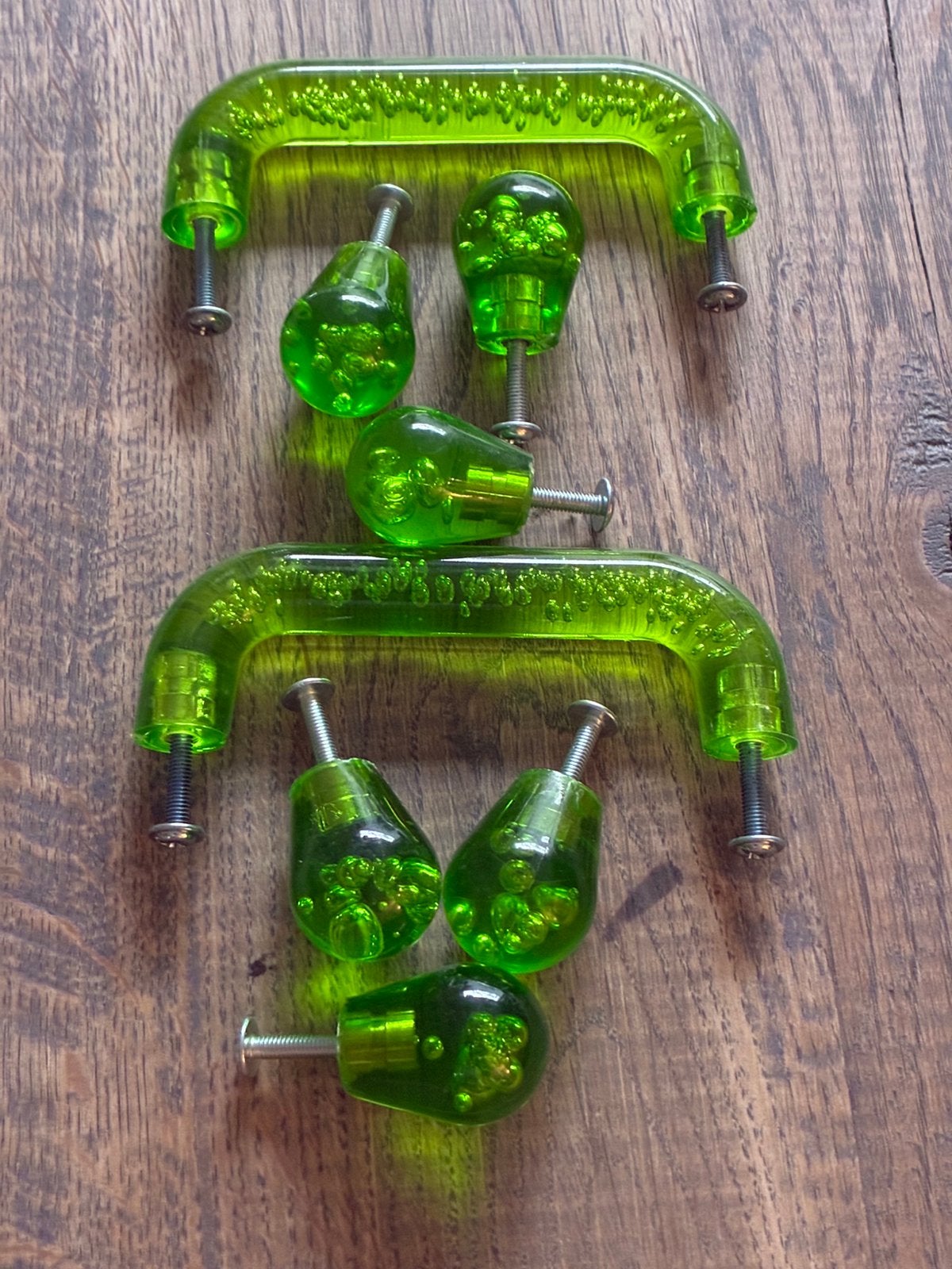 Set kunststof deurknoppen, kastknoppen, ladeknoppen, groen, Groen, Kunststof, Ophalen of Verzenden, Zo goed als nieuw