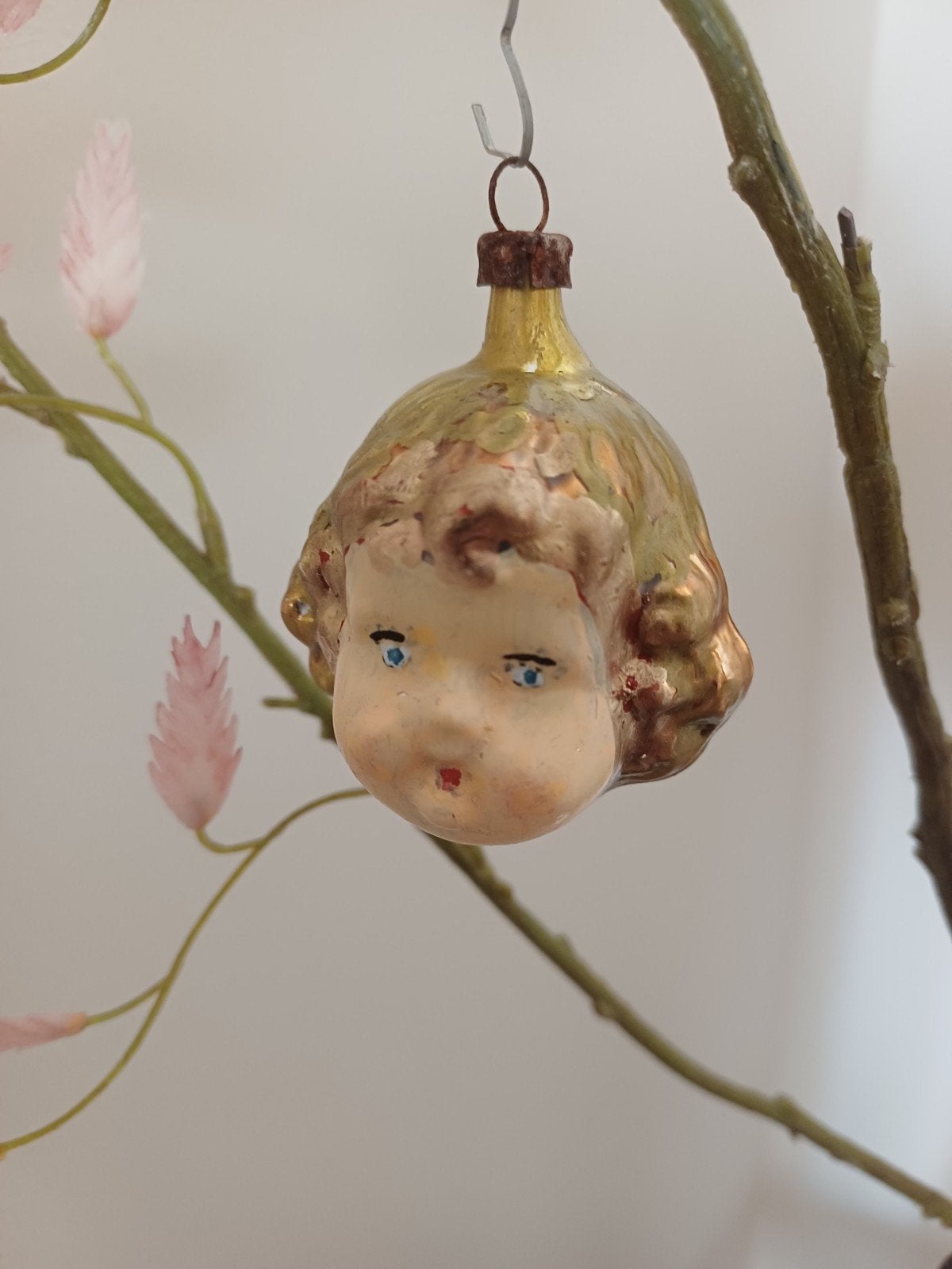 vintage kerstbal van glas, Ophalen of Verzenden