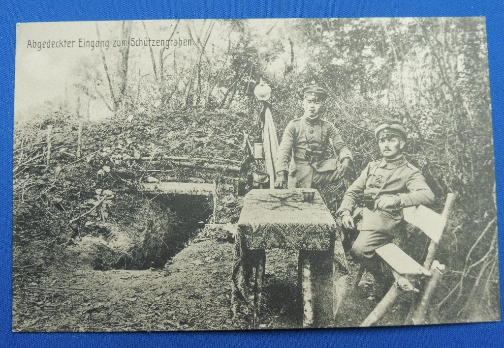 WO1 Duitse Fotokaart Overdekte Loopgraaf (Argonnen?) E2, Verzenden, Landmacht, Duitsland, Foto of Poster