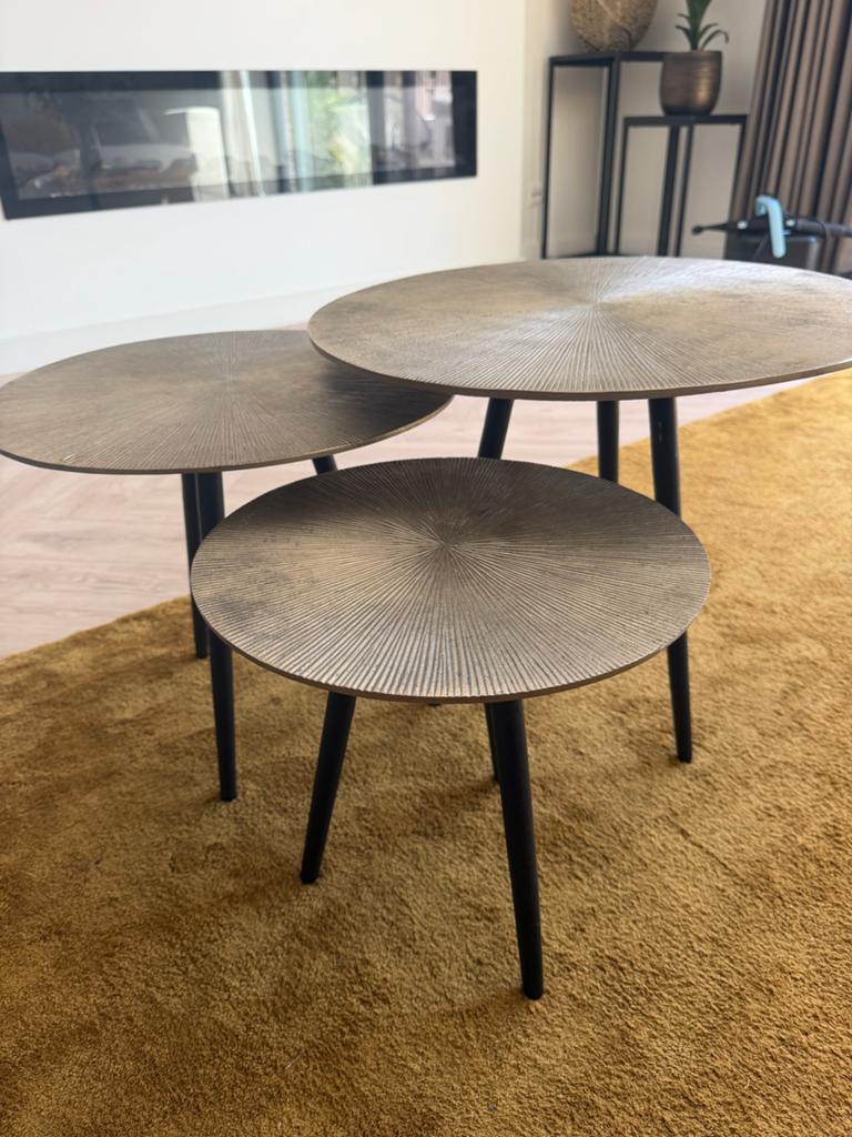 RICHMOND SALONTAFEL VITTORIO, SET VAN 3, Ophalen, Rechthoekig, 50 tot 100 cm, Minder dan 50 cm