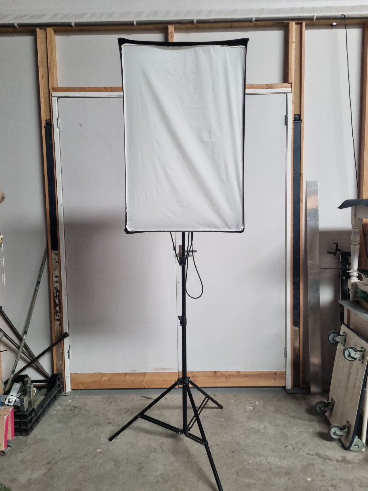 Falcon Eyes GN-300MV studioflitser + 90×60 softbox + statief, Ophalen, Gebruikt, Falcon Eyes, Inclusief lampen