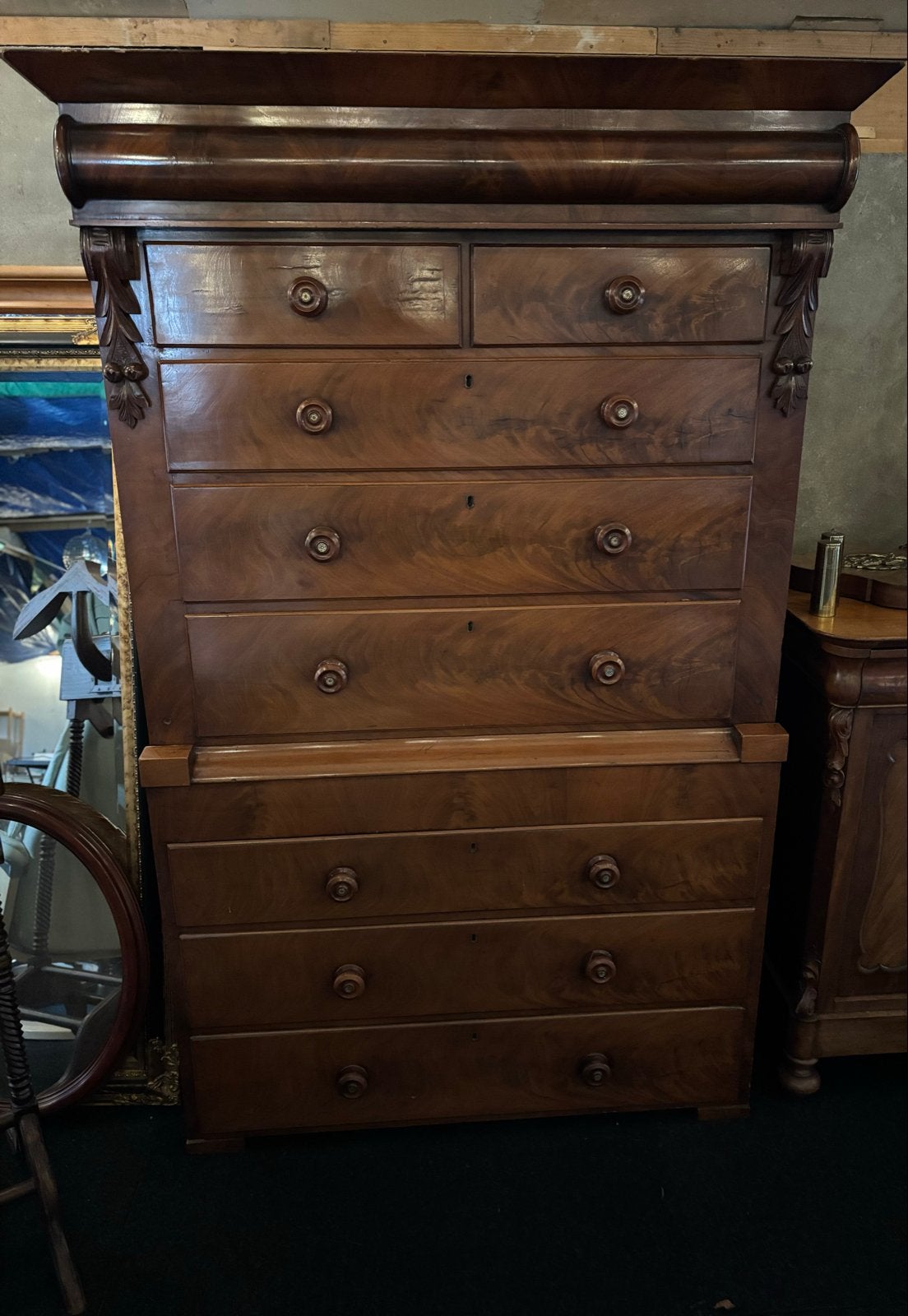 Antieke Mahonie Commode met 8 Laden - Klassiek Design, Ophalen