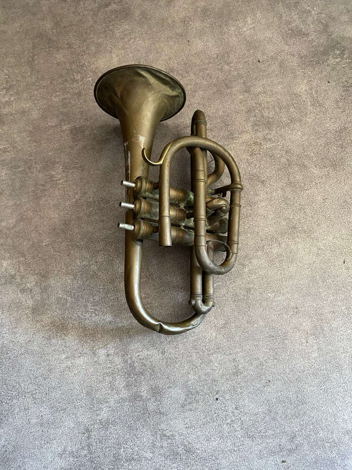 Antieke Cornet / Pocket Trombone - Decoratief item, Ophalen of Verzenden, Gebruikt, Overige typen