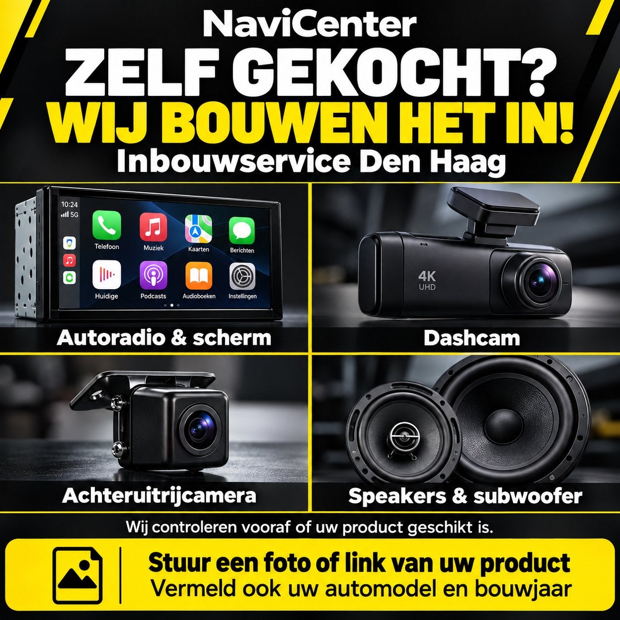 Inbouwservice Den Haag | CarPlay, autoradio, camera & audio, N, N, Nieuw, Navicenter