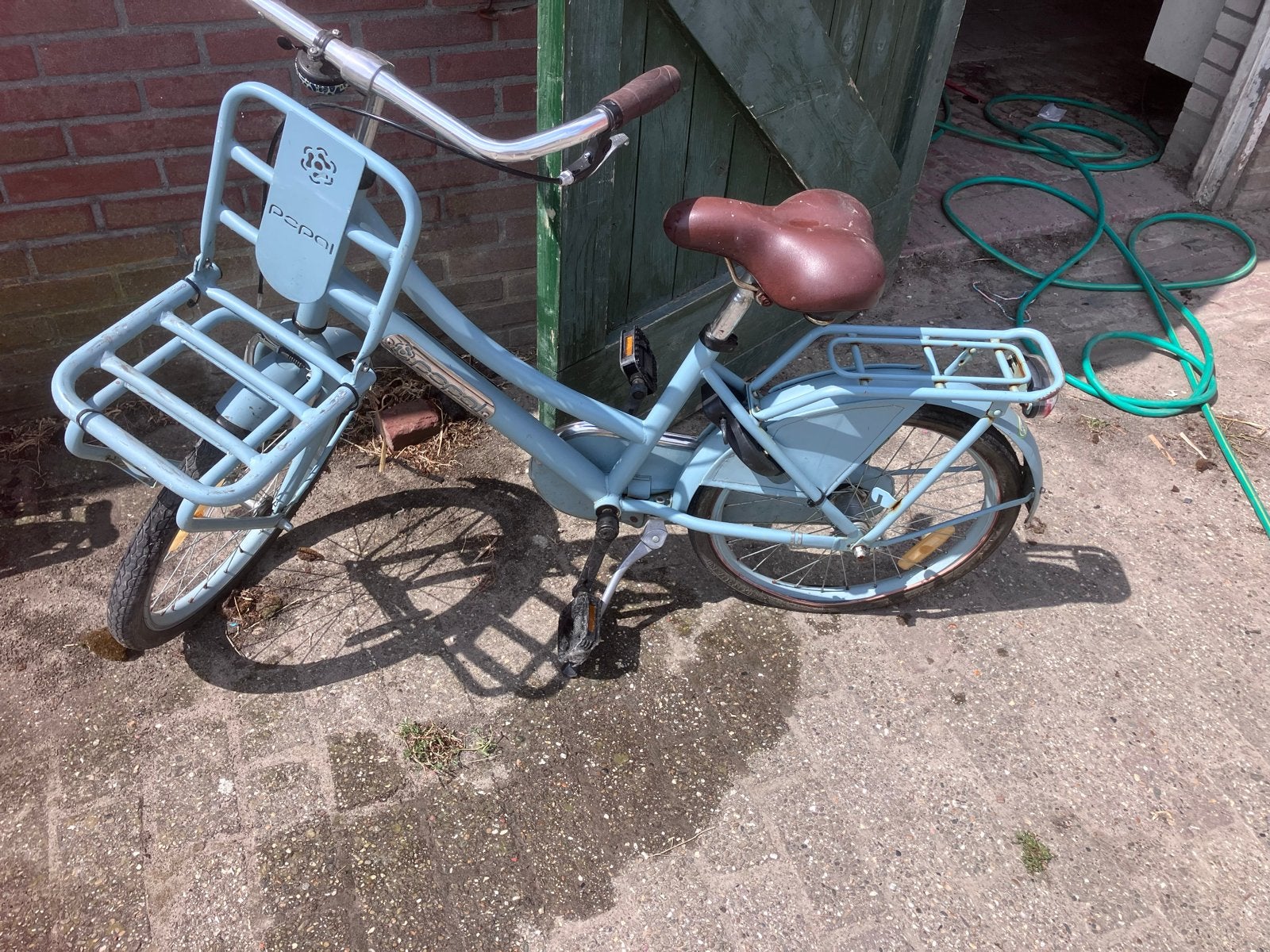 Popal fiets met lekke band, Ophalen, Gebruikt, Popal, Terugtraprem