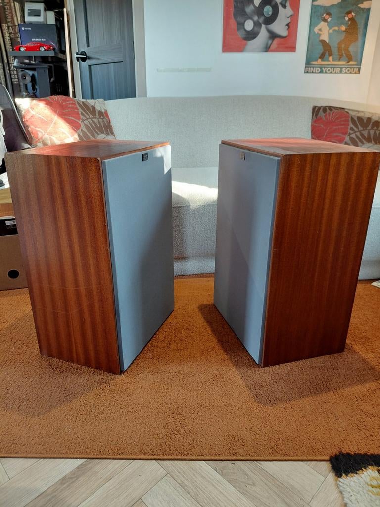 Realistic Americana 45W vintage zelfbouw speakers in mahonie, Refurbished, Minder dan 60 watt, Front, Rear of Stereo speakers