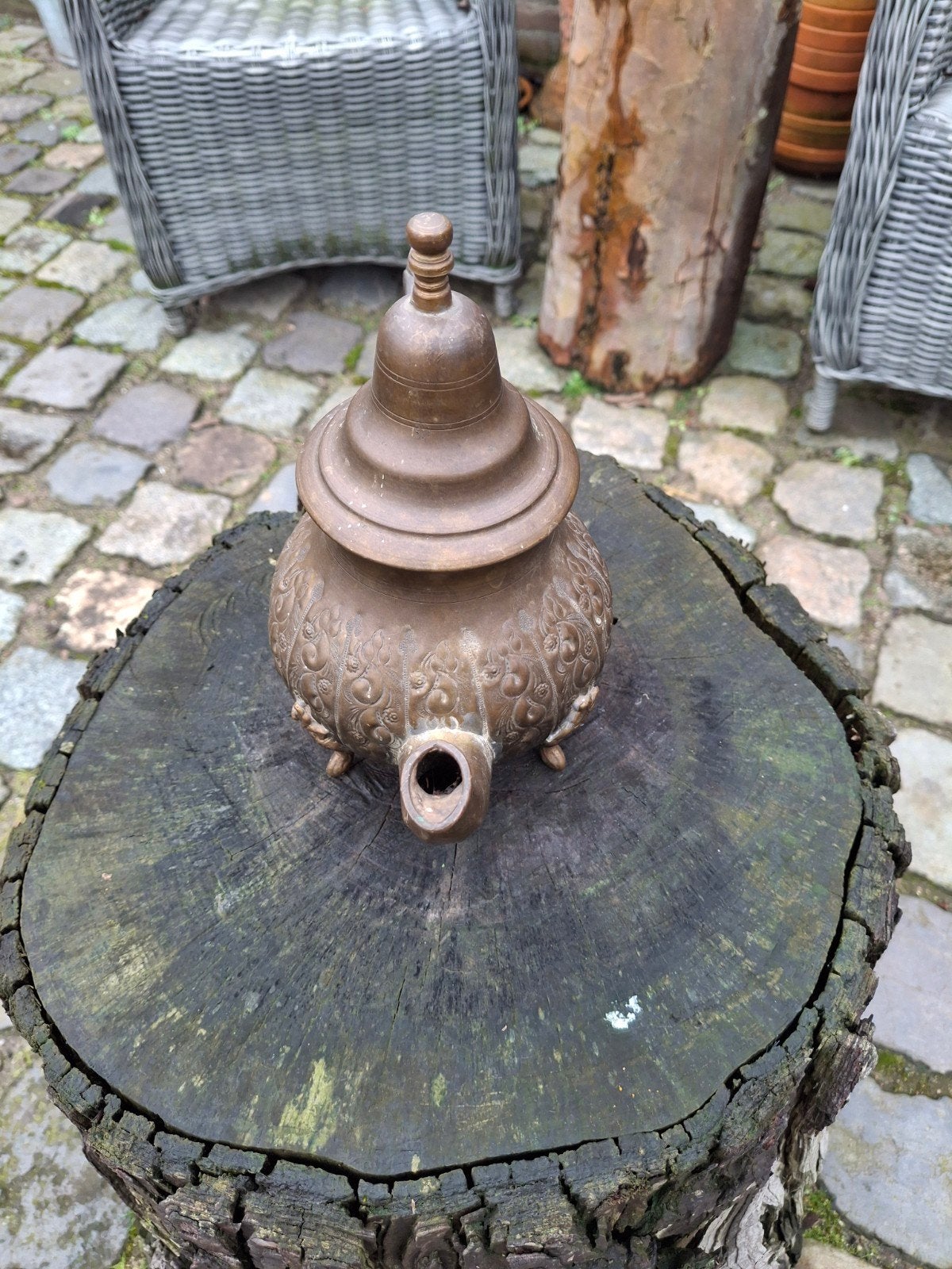 Oude koperen theepot/kan met Arabische inscriptie, Ophalen of Verzenden