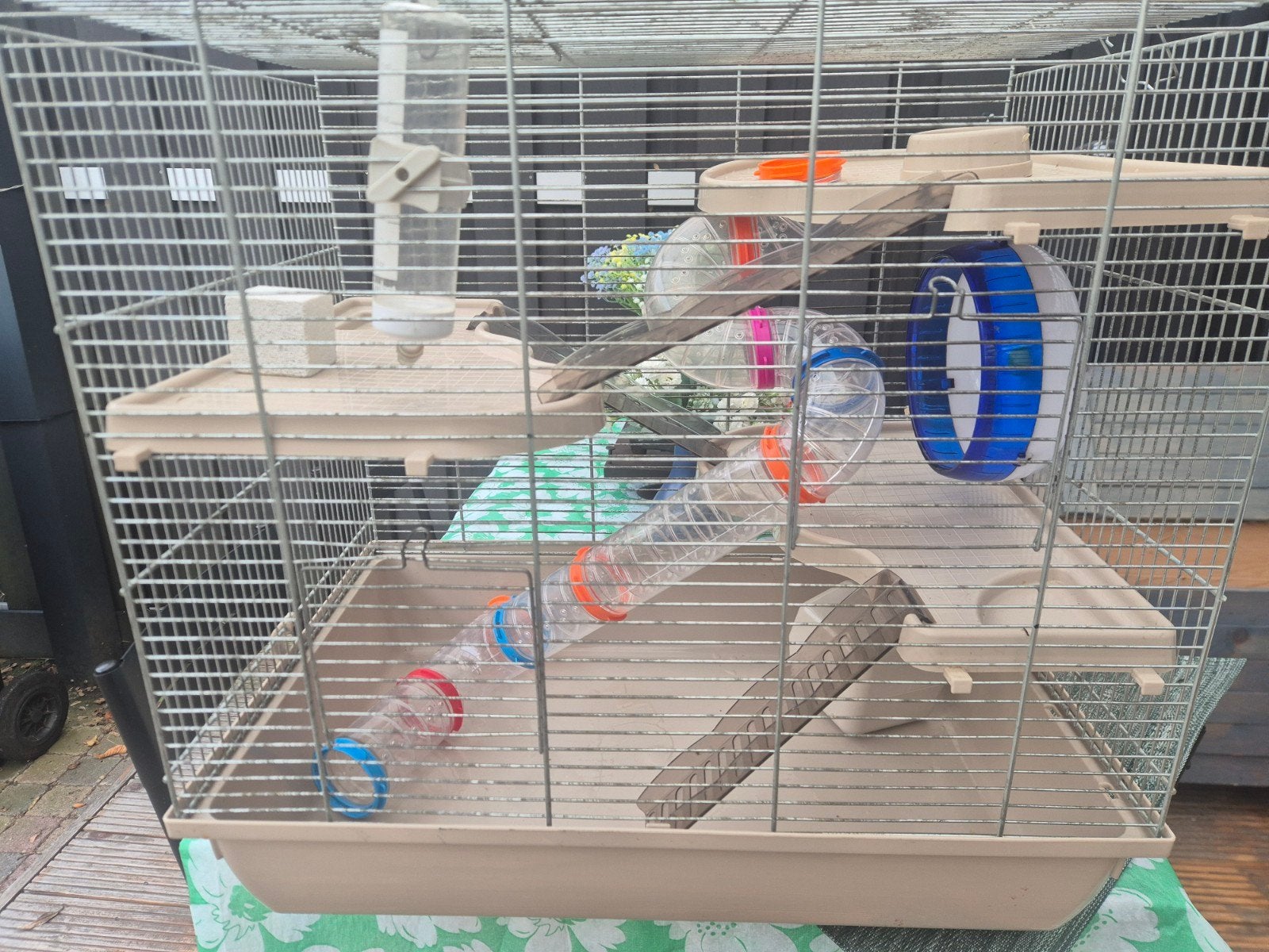 groot hamsterkooi met accessoires speeltjes, Kooi, Minder dan 75 cm, Zo goed als nieuw, Hamster