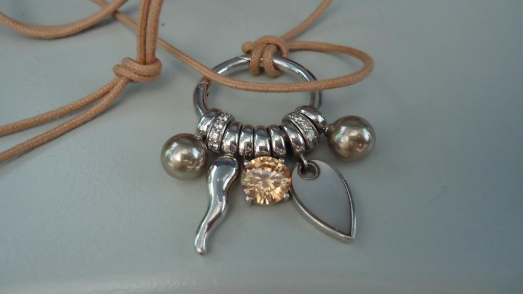 Ti sento ketting met hanger, Sieraden, Tassen en Uiterlijk, Kettingen, Verzenden, Zo goed als nieuw, Zilver, Overige materialen