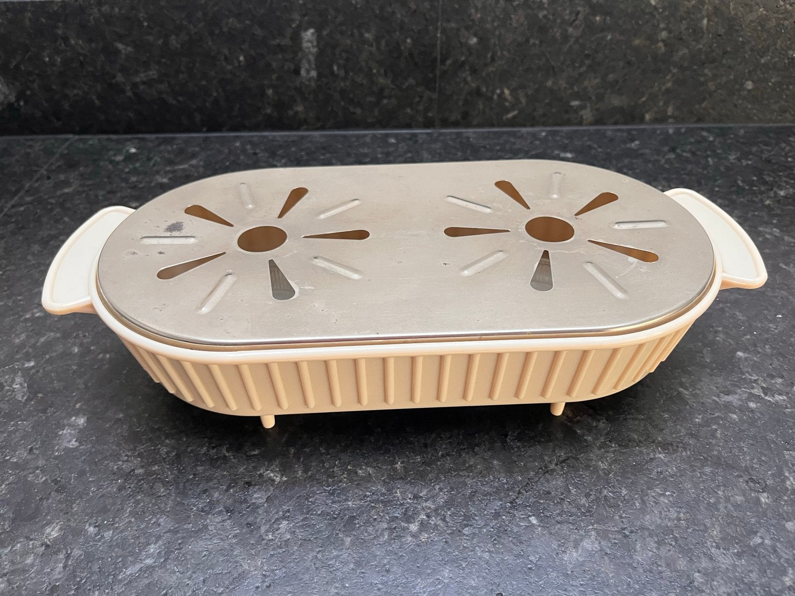 Bekrolite Assen Rechaud - Vintage Warmhoudschaal, Beige, Kunststof, Ophalen of Verzenden, Overige merken
