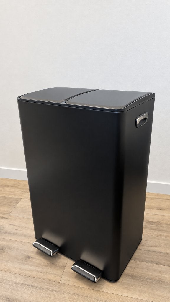 Prullenbak 60 Liter 2x30L – Pedaalemmer 2 Vakken – RVS, 50 – 75, Nieuw, 40 liter of meer, Ophalen of Verzenden