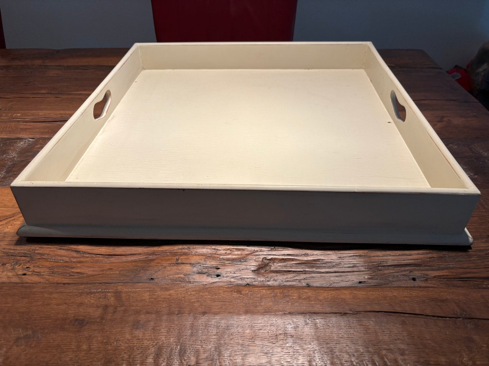 Dienblad 60 x 60 cm wit., Huis en Inrichting, Woonaccessoires | Dienbladen, Ophalen, Gebruikt, Met opstaande rand, Vierkant