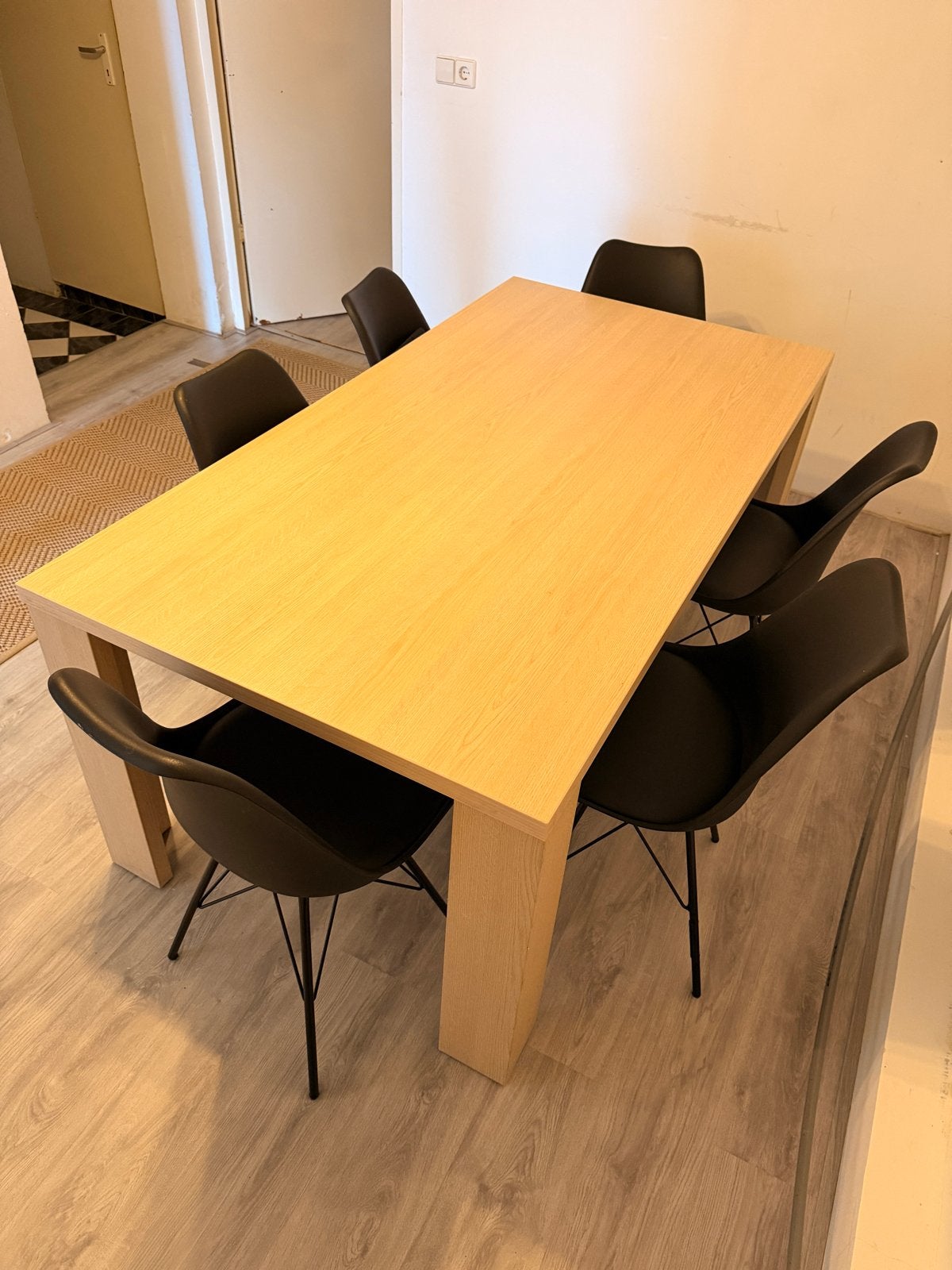 Eettafel met 6 stoelen - Zo goed als nieuw, Huis en Inrichting, Ophalen, 50 tot 100 cm, Zo goed als nieuw, Vijf personen of meer