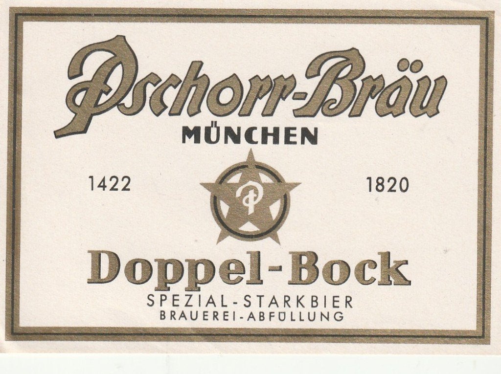 oud bieretiket Deutschland Pschorr-Bräu : Doppel-Bock, Verzenden, Gebruikt, Overige typen, Overige merken