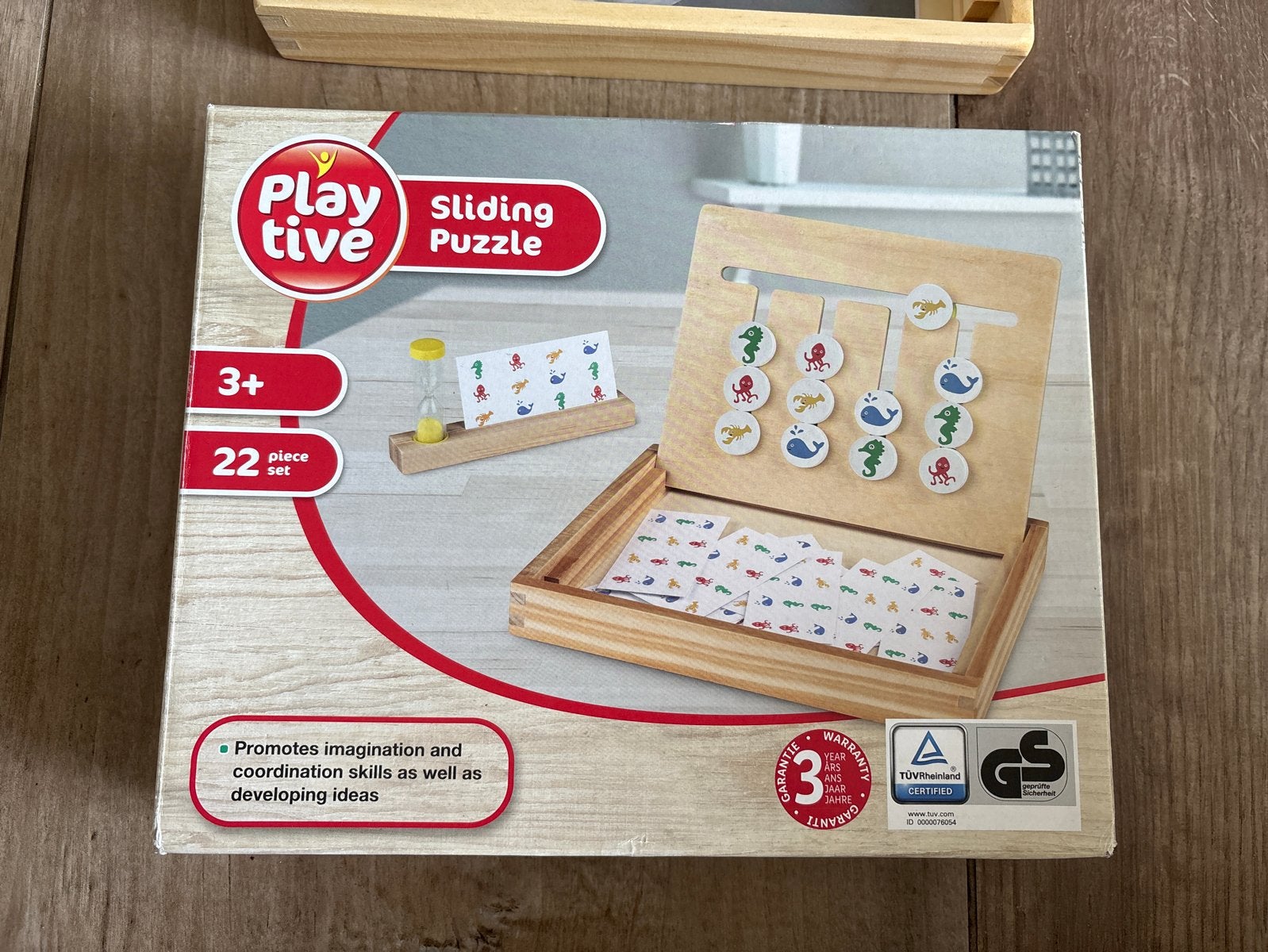 Playtive Houten Schuifpuzzel - 22-delig, Ophalen, 2 tot 4 jaar, 10 tot 50 stukjes, Zo goed als nieuw