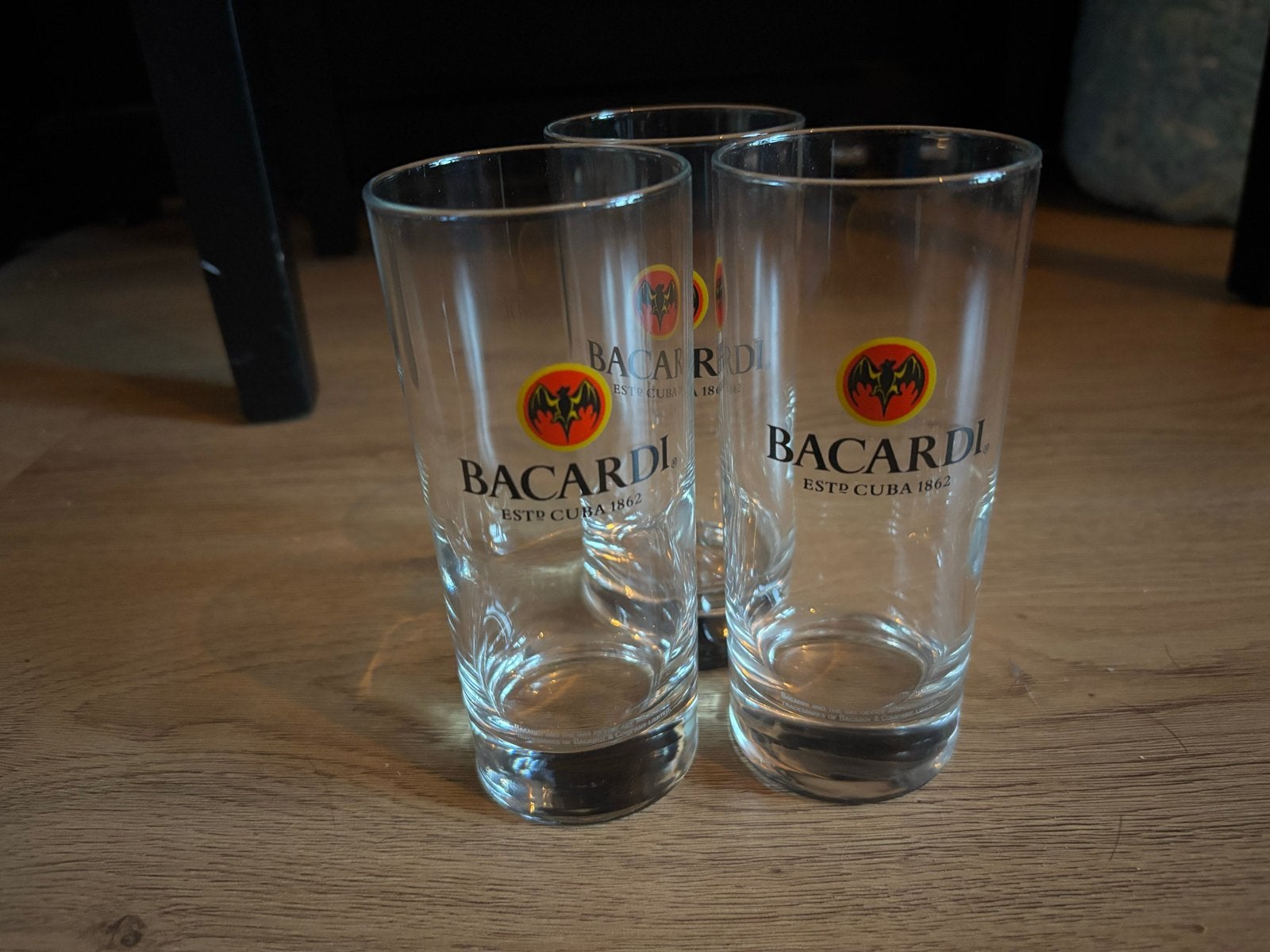 3 Bacardi glazen, Ophalen, Gebruikt