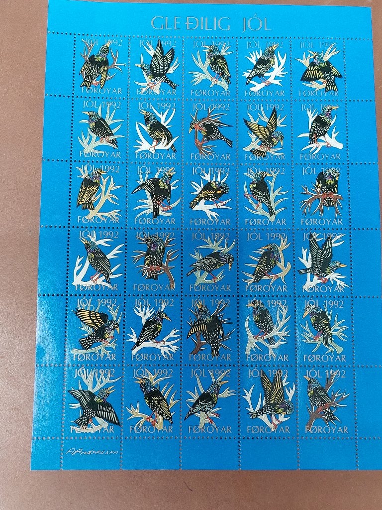 Faeröer Eilanden Kerstzegels 1992 - Compleet Vel, Ophalen of Verzenden, Denemarken, Postfris
