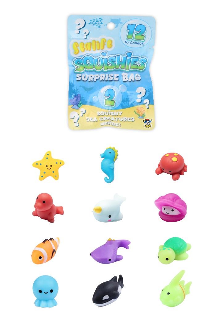 PARTIJ SQUISHIES SEALIFE SURPRISE 2PCS IN BAG, Diversen, Rommelmarktspullen, Nieuw, Ophalen of Verzenden