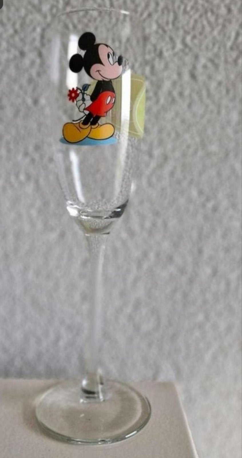Disney champagneglas Mickey Mouse, Ophalen of Verzenden, Zo goed als nieuw, Bierglas