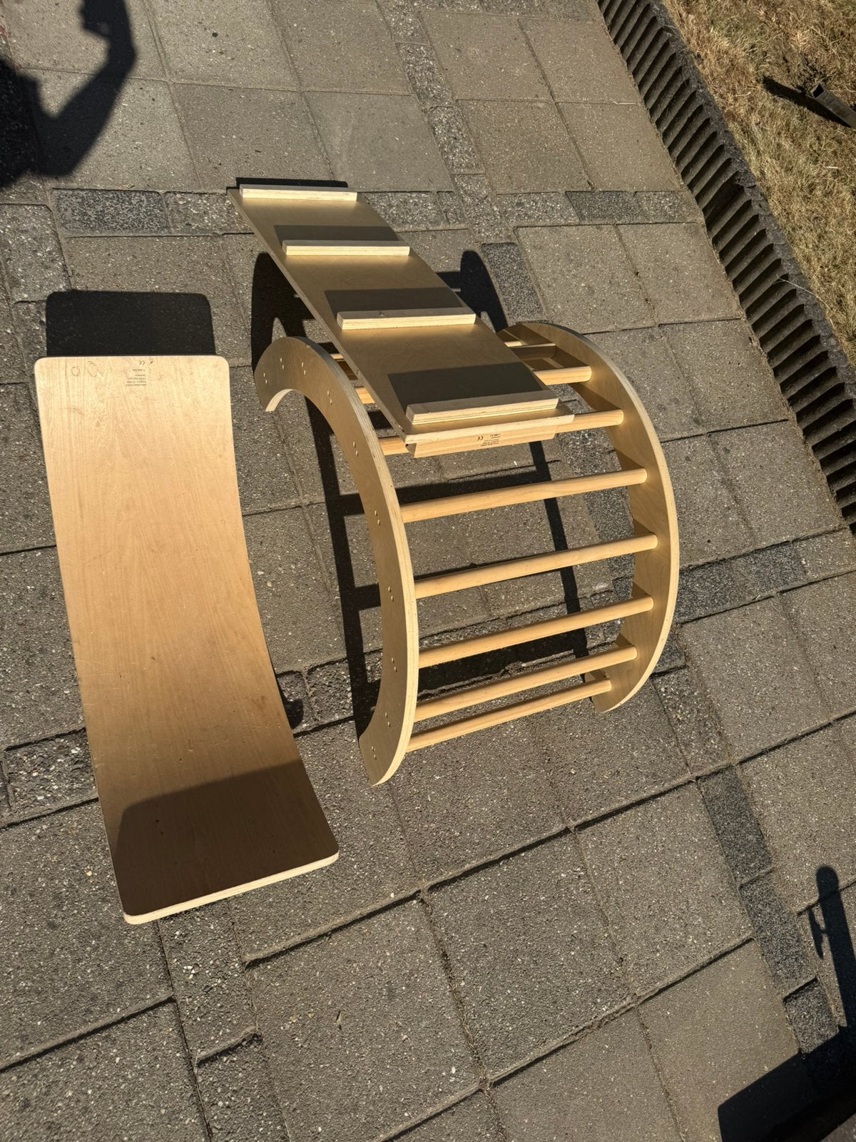 Klimrek en balansboard, Ophalen, Gebruikt, Hout