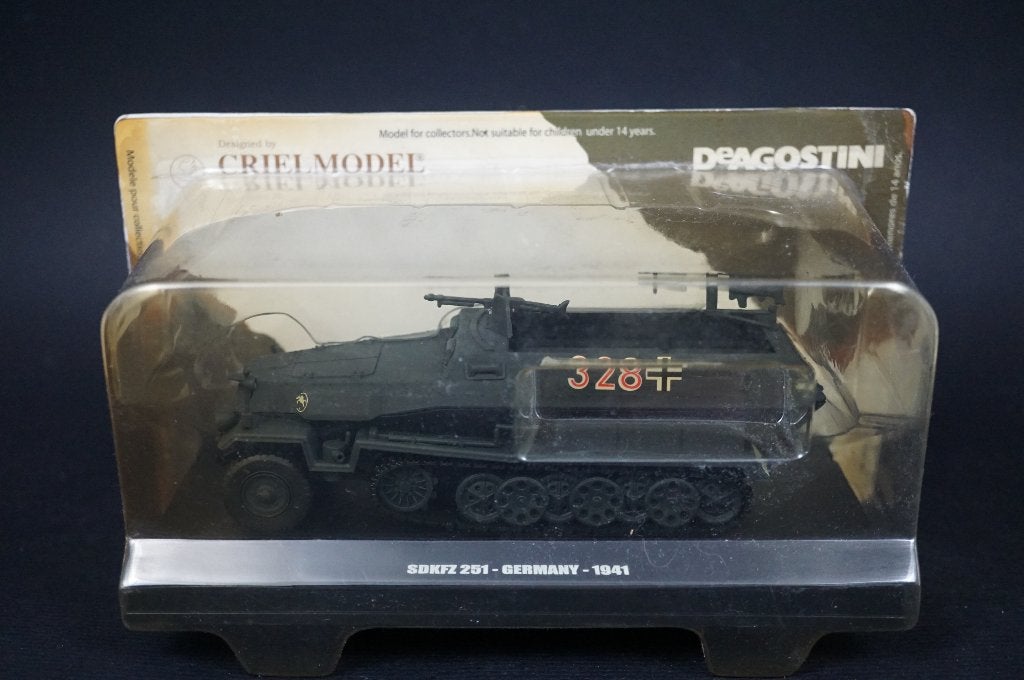 Criel Deagostini Duitse sdkfz 251 half track - 1/43 - TOP, Ophalen of Verzenden, Zo goed als nieuw, Auto, Overige merken