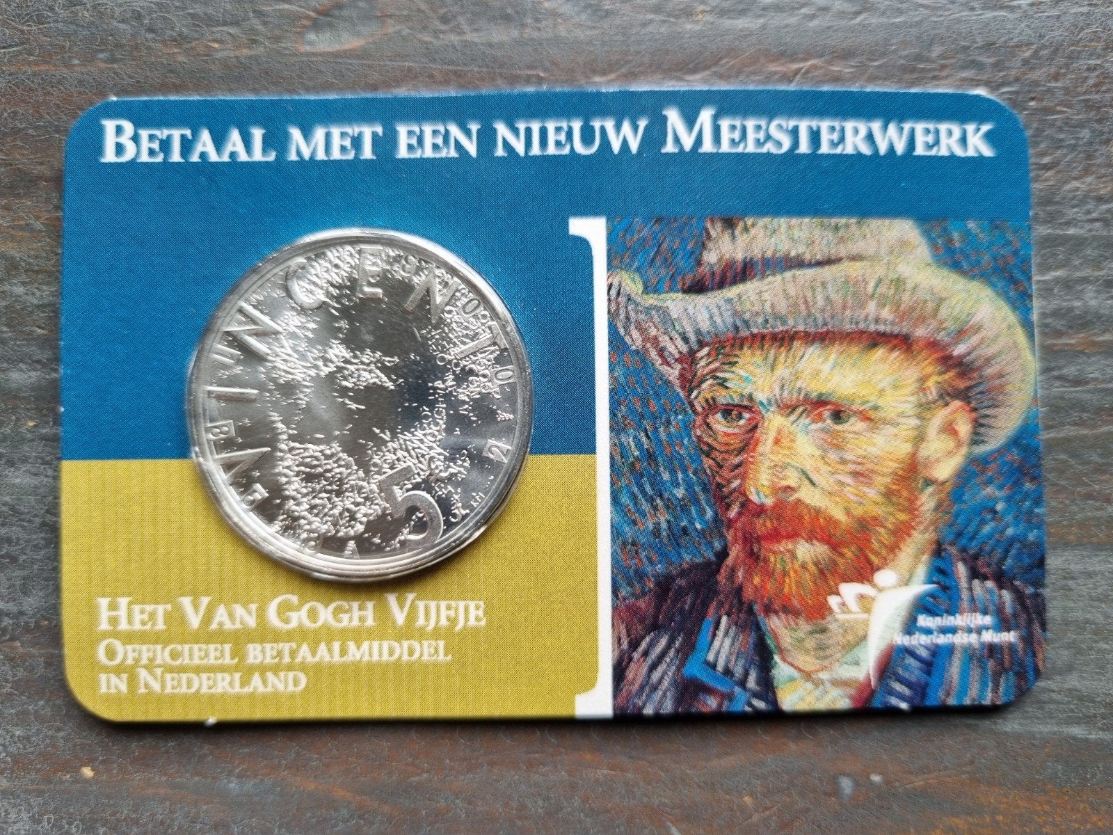 5 euro van Gogh vijfje 2003 coincard, Postzegels en Munten, Ophalen of Verzenden, Koningin Beatrix, Euro's, Zilver