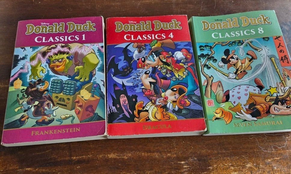3 Donald Duck Classics: Frankenstein, Dracula, Seven Samurai, Meerdere stripboeken, Ophalen of Verzenden, Gelezen