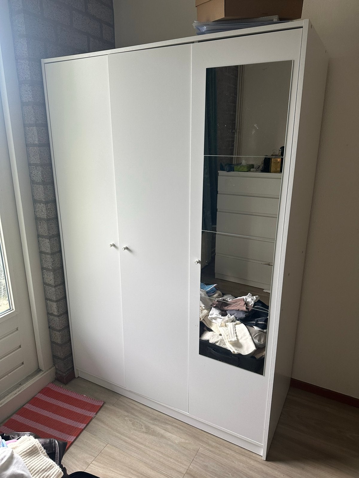 IKEA Kledingkast met spiegel - Zo goed als nieuw, Ophalen, 100 tot 150 cm, 200 cm of meer, Zo goed als nieuw