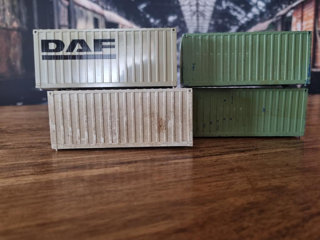 4x Tekno Containers - Schaalmodel, Overige merken, Gebruikt, 1:50 of kleiner, Overige typen