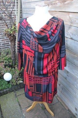 Jurk zwart/ rood/ bruin Mart Visser mt 44 Vaste prijs AANBIE, Mart Visser, Zwart, Maat 42/44 (L), Ophalen of Verzenden