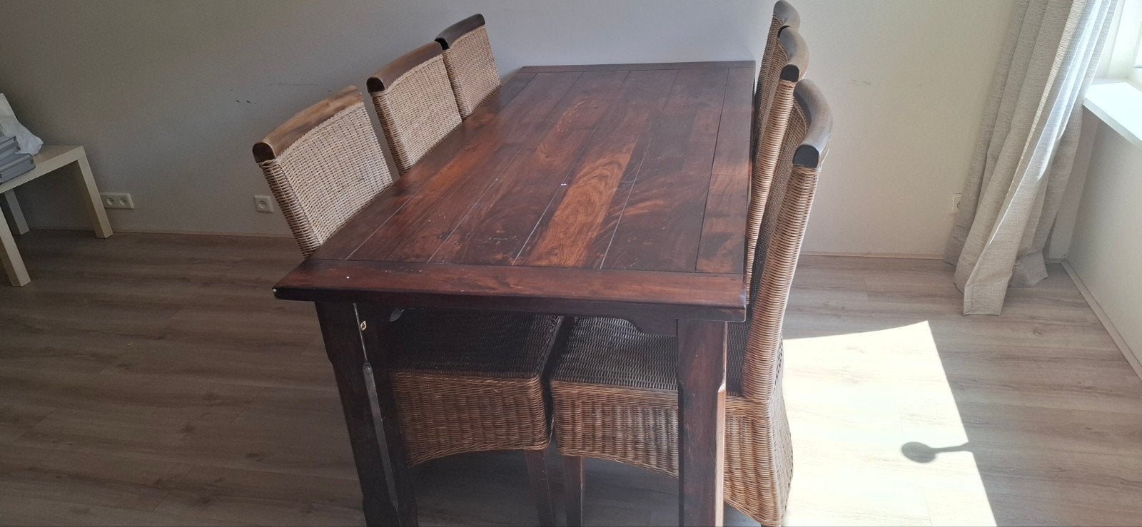 Rotan eetkamerstoelen (6 stuks)l, Ophalen, Gebruikt, Bruin, Hout