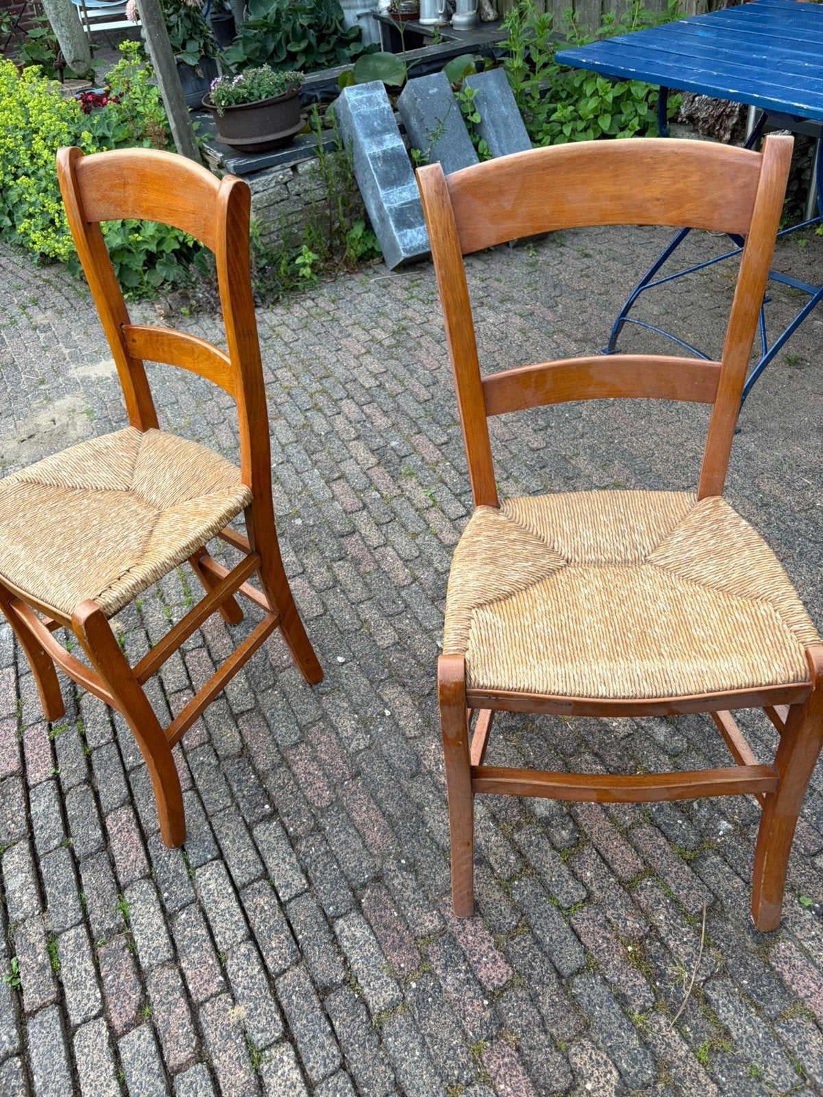 Leuke vintage stoeltjes met rieten zitting, Antiek en Kunst, Ophalen